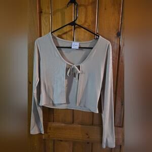 Luxe Women's Cream Ribbed Top